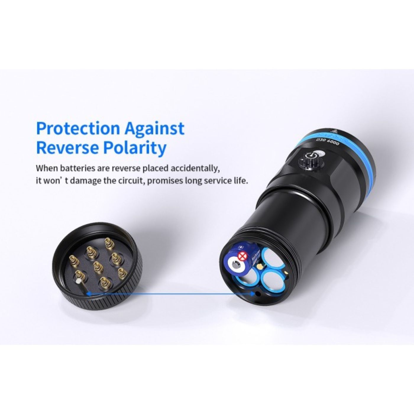 XTAR D30 100m Underwater Photography Diving 6000 Lumen Flashlight