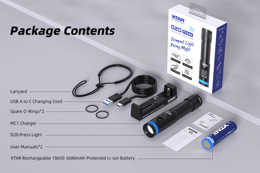 XTAR MiniSuper D20 Press Diving Light