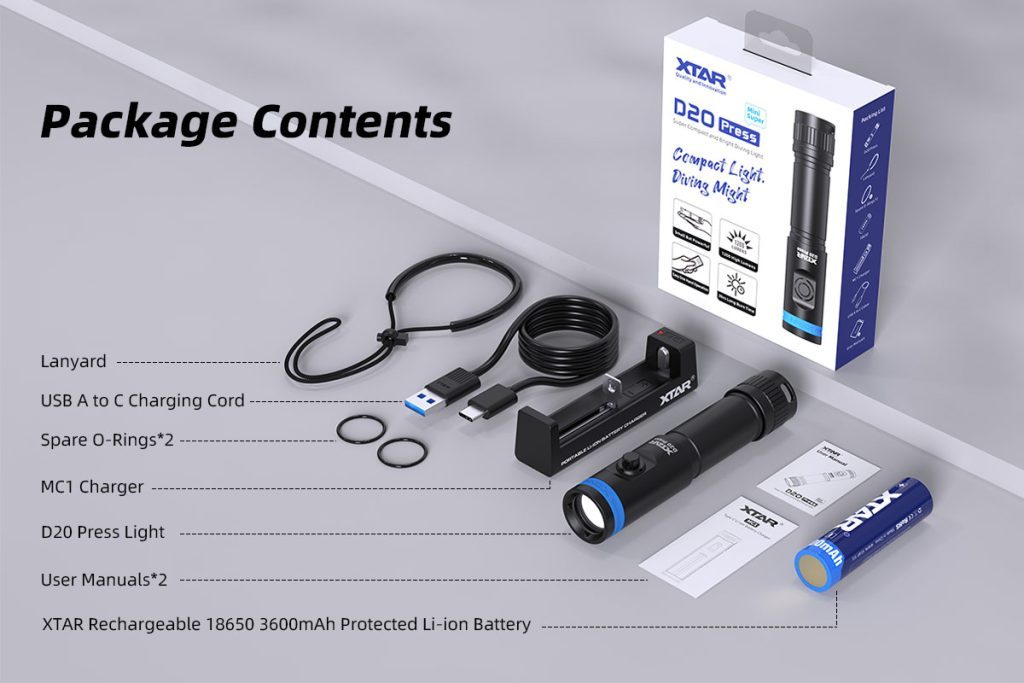 XTAR MiniSuper D20 Press Diving Light