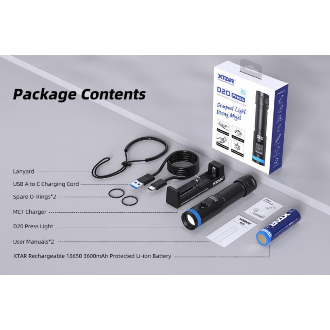 Xtar D20 1200 Lumen Compact Diving Flashlight
