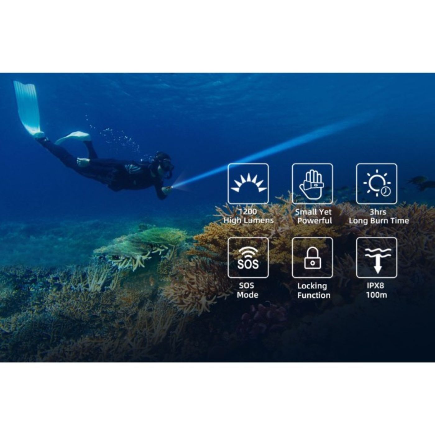 Xtar D20 1200 Lumen Compact Diving Flashlight
