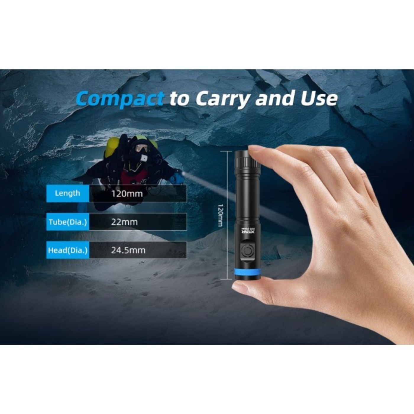Xtar D20 1200 Lumen Compact Diving Flashlight