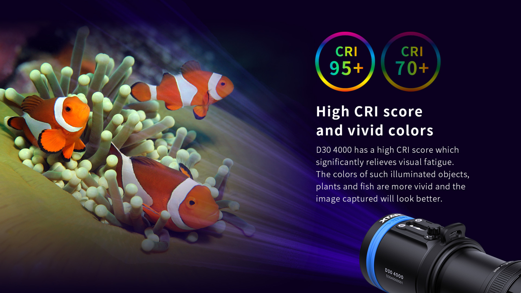 XTAR D30 4000 Lumens Diving Flashlight