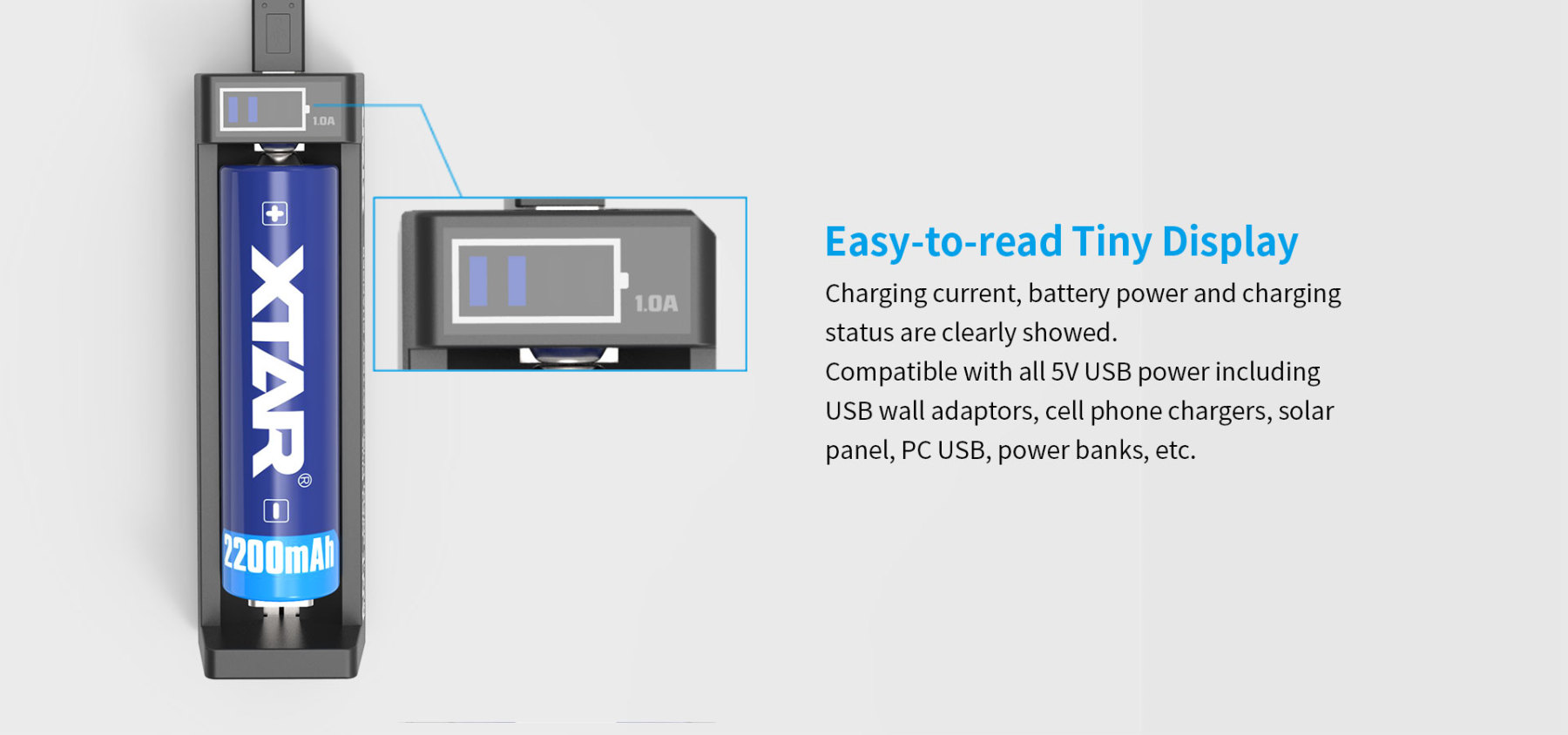 Xtar ANT MC1 Plus 0.5A n 1.0A Battery Charger