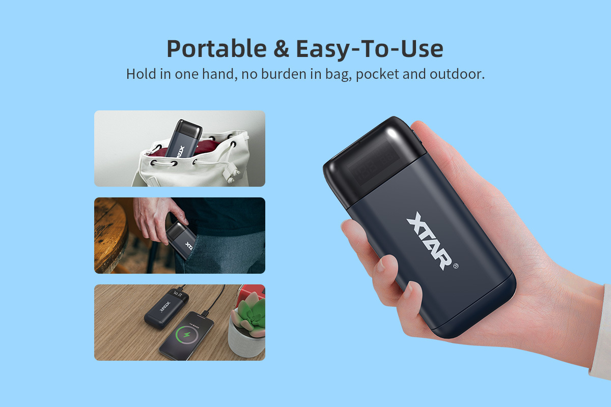 XTAR PB2SL QC3.0 PD3.0 2-in-1 Portable Charger with Power Bank Function