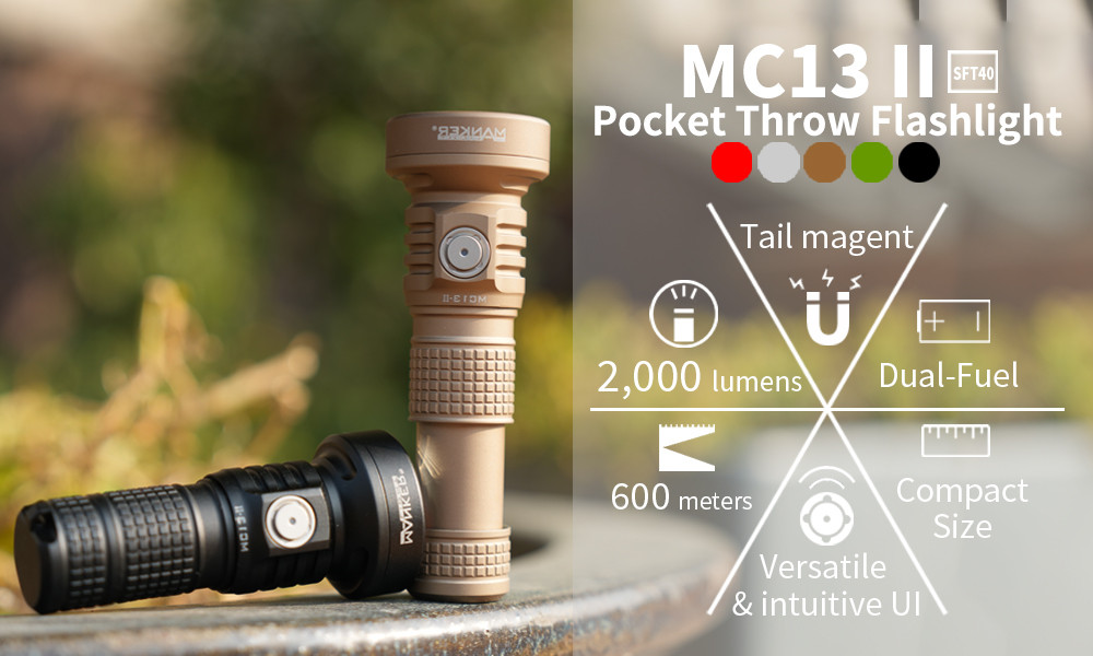 Manker MC13 II Rechargeable Flashlight 2000 Lumens