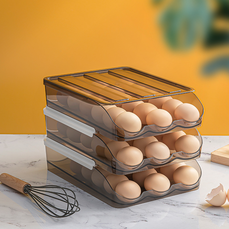 鸡蛋盒收纳整理盒冰箱专用保鲜盒家用厨房鸡蛋盒透明可视两层三层