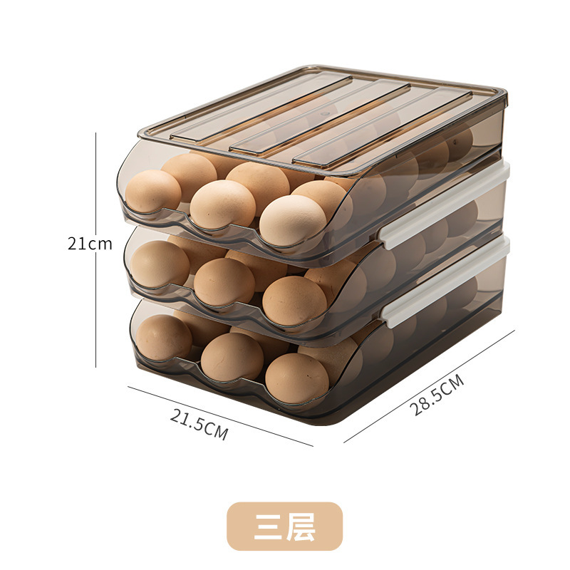 鸡蛋盒收纳整理盒冰箱专用保鲜盒家用厨房鸡蛋盒透明可视两层三层