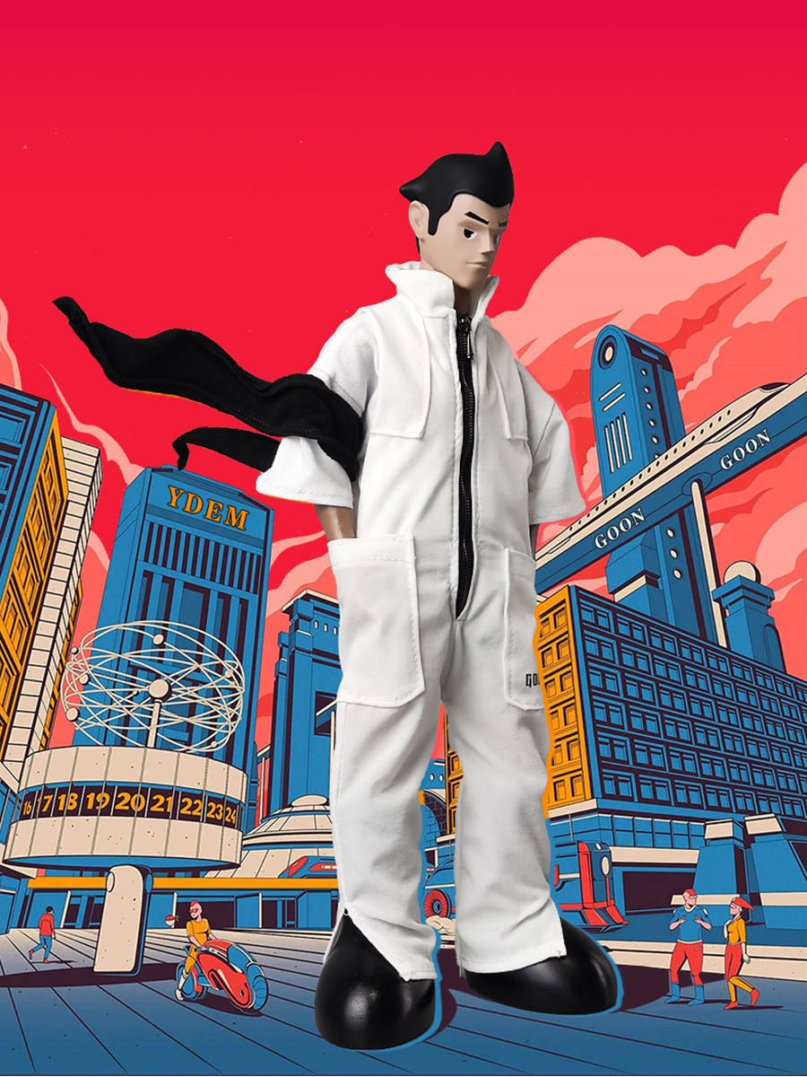 GOON Original 1/6 Trendy Fashion White Jumpsuit Male Soldier Adam Futuristic Astronauts Movable Doll
