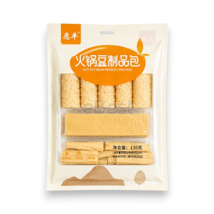 Yuanping Hot Pot Bean Curd Product Mix (Crispy Fried Tofu Skin + Fried Tofu Skin Slices) 130g