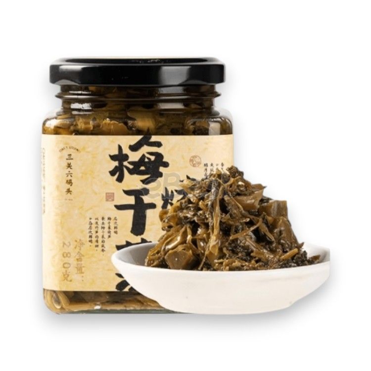 280g of preserved mustard greens and roasted bamboo shoots from Sanguan Liumatou, a ready-to-eat side dish, tender dried bamboo shoots, pickled vegetables, and appetizer.-eBest