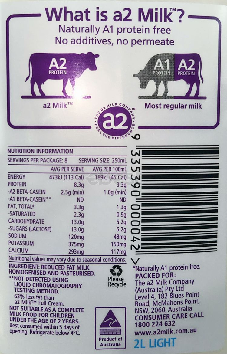 A2 Full Cream Milk 2L-eBest-Milk & Yoghurt,Bakery-A2
