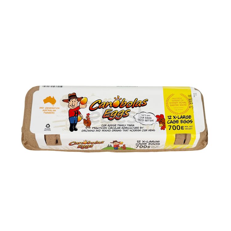 Canobolas Certified Cage Eggs 12pc/box 700g