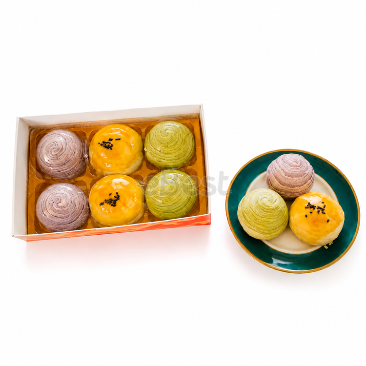 Yan Kitchen Three-color Pastry Gift Box 6 pcs/ Box 420g-eBest