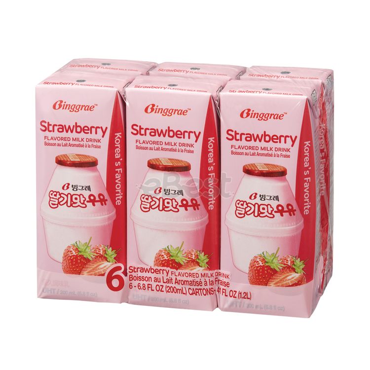 Binggrae Strawberry Flavoured Milk Drink 200ml*6