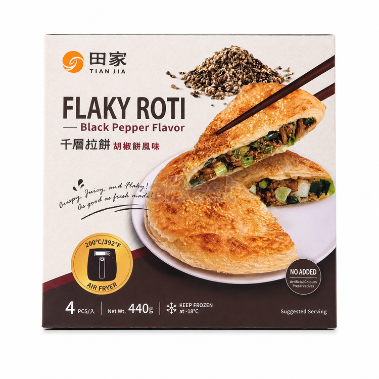 Tian Jia Flaky Roti Black Pepper Flavor 440g-eBest