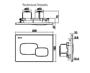 Kohler Pebble Pneumatic Flush Plate