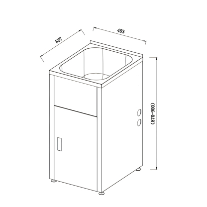 Traditionell 35 liter compact laundry tub and cabinet