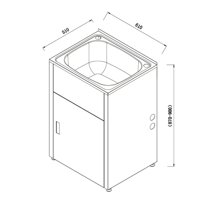 Traditionell 35 liter compact laundry tub and cabinet