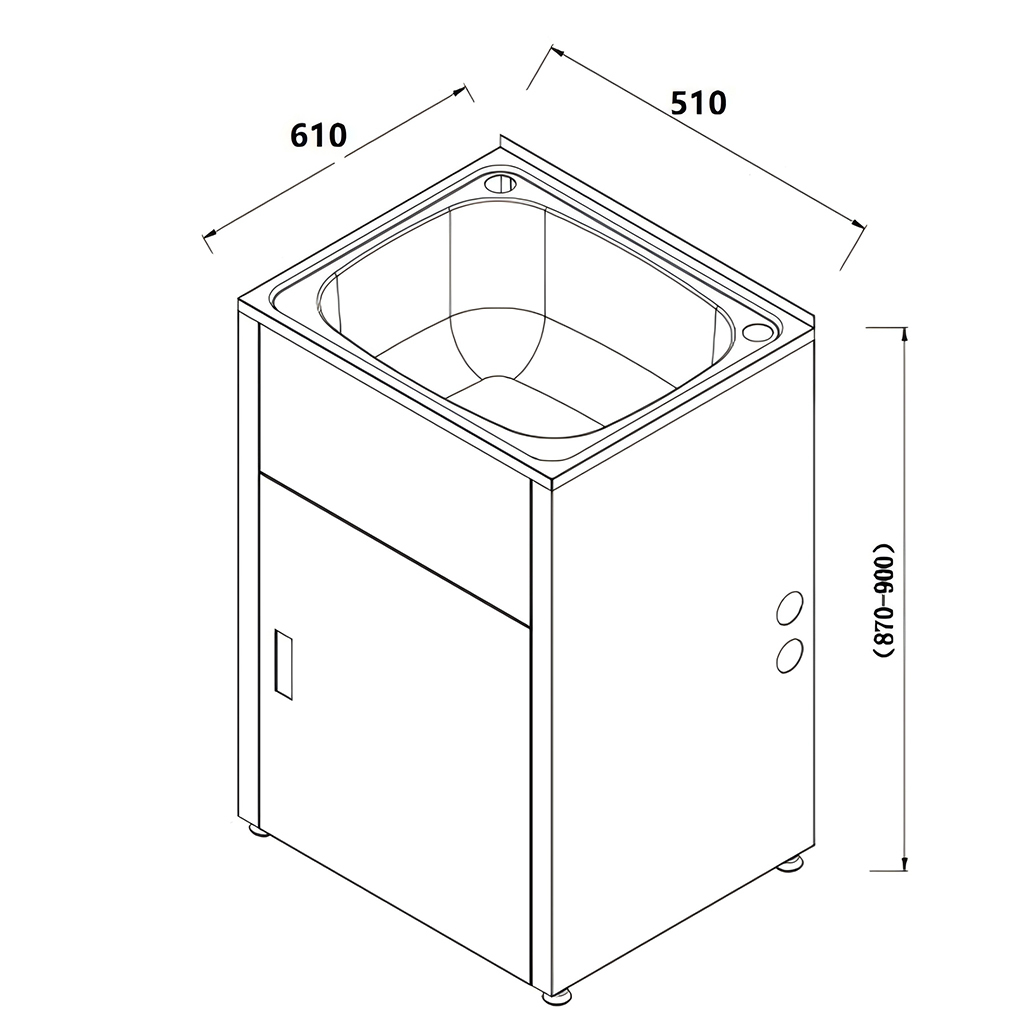 Traditionell 45 liter compact laundry tub and cabinet