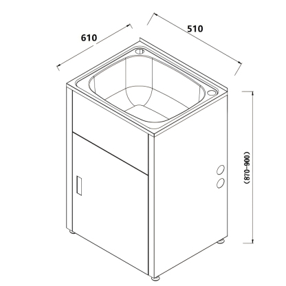 Traditionell 45 liter compact laundry tub and cabinet