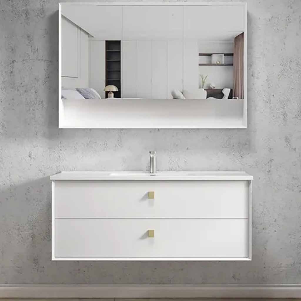 BOSTON MATTE WHITE 1200X460X550 WALL HUNG VANITY Rock Plate Top Options