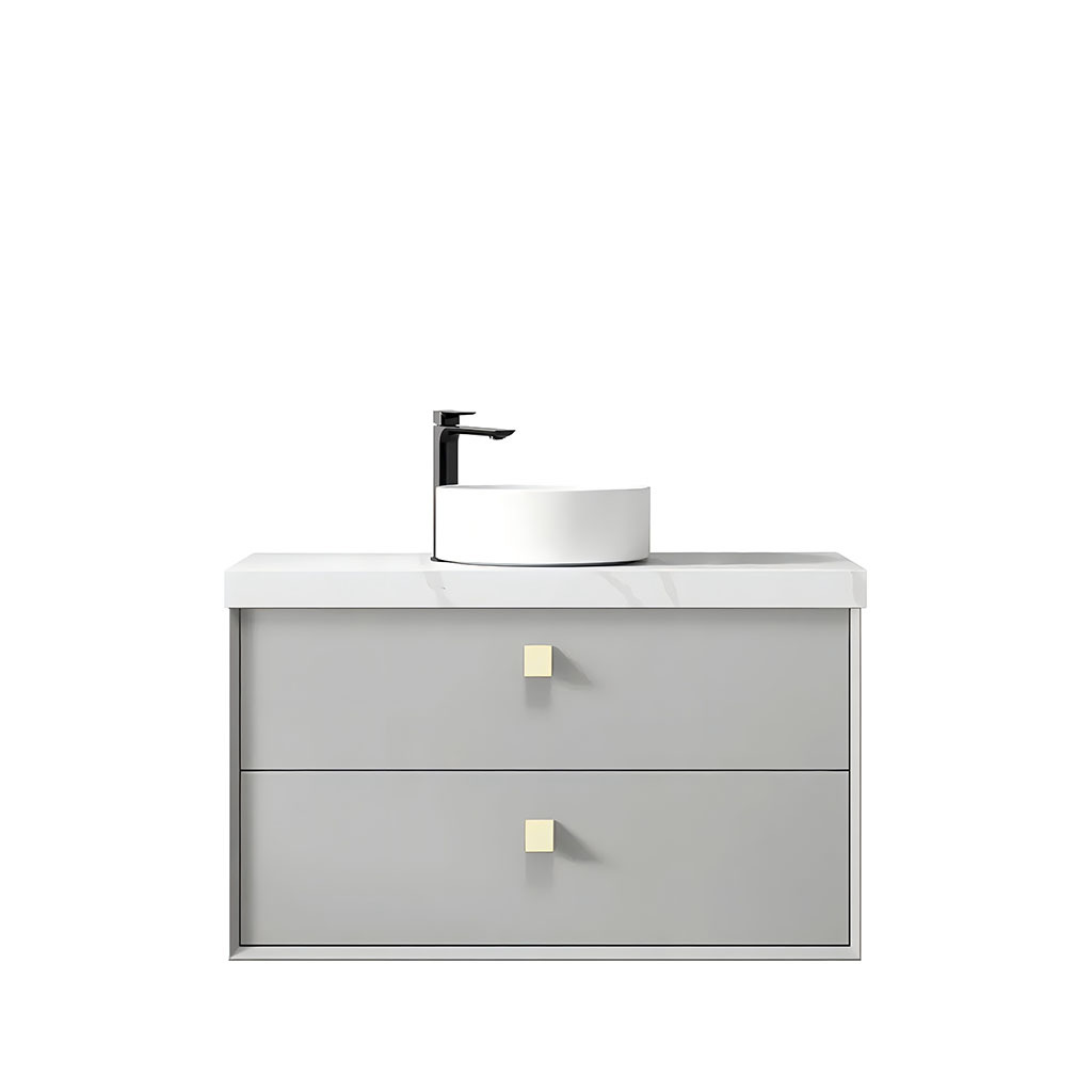 BOSTON LIGHT GREY 900X460X550 WALL HUNG VANITY 60mm Stone Top Options