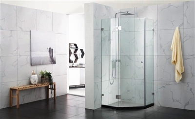 SS Diamond Frameless Showerscreen