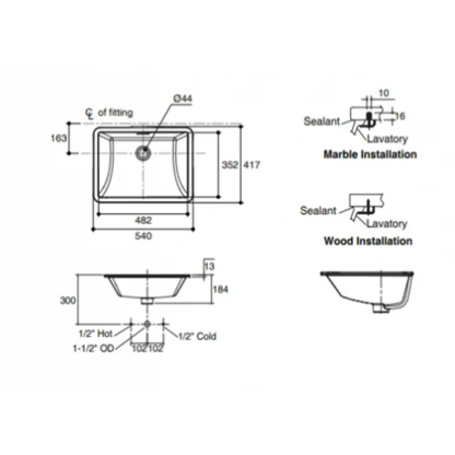 Brazn Square and Rectangle Under-counter Basin