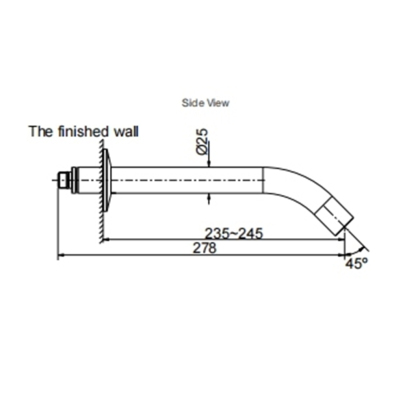 Components Wall Mount Basin Spout - Tube 190mm reach