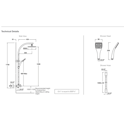 Rain Duet Shower Column w/Round Head