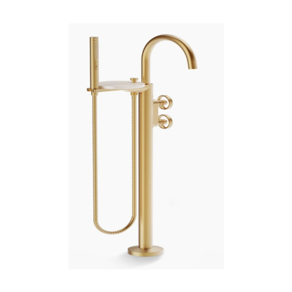 Components Floor Mount Bath Filler with Hand Shower + Bracket