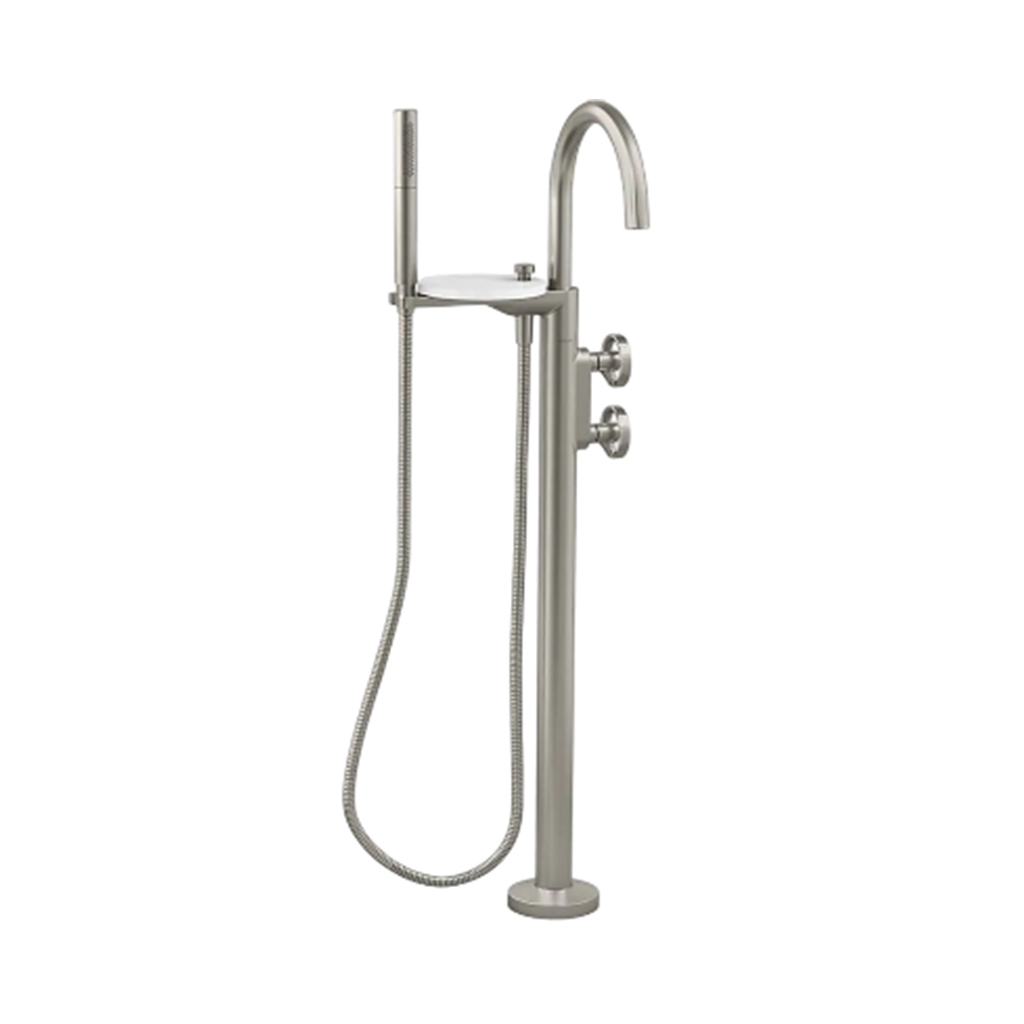 Components Floor Mount Bath Filler with Hand Shower + Bracket