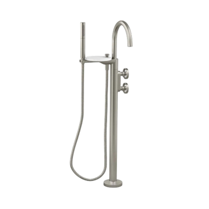 Components Floor Mount Bath Filler with Hand Shower + Bracket