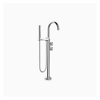 Components Floor Mount Bath Filler with Hand Shower + Bracket
