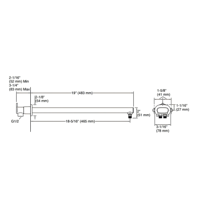STATEMENT 2F WM RH ARM - 14" (355MM)