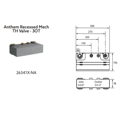 Anthem Recessed Mechanical Thermostatic Valve