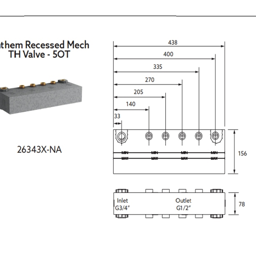 Anthem Recessed Mechanical Thermostatic Valve