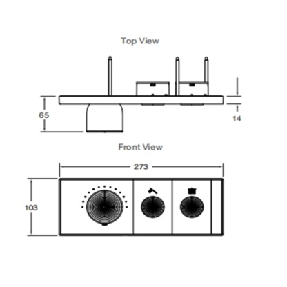 Anthem Recessed Mechanical Thermostatic Control - Two Outlet (2OT) Trim kit