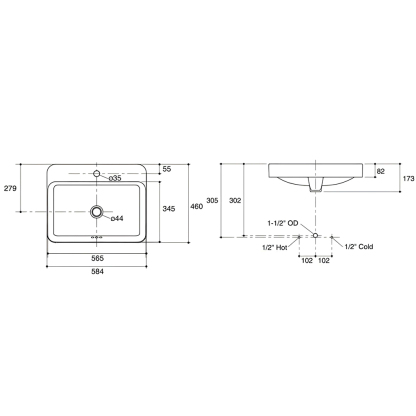 Forefront Rectangular Vessel