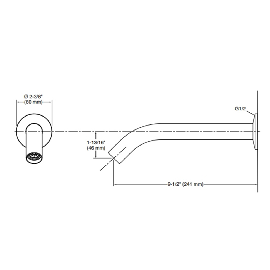 Components Wall Mount Bath Spout