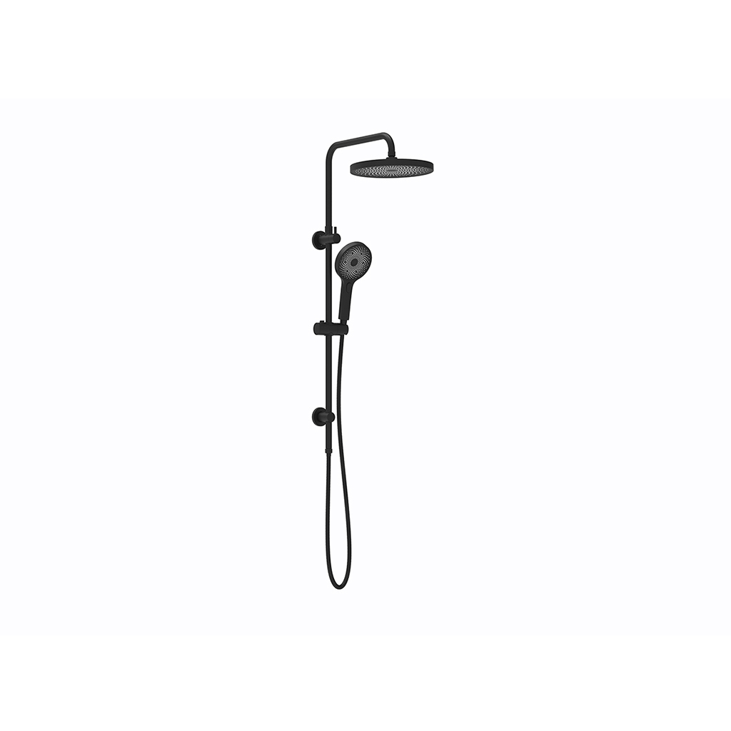 The Gabe Twin Shower On Rail Matt Black