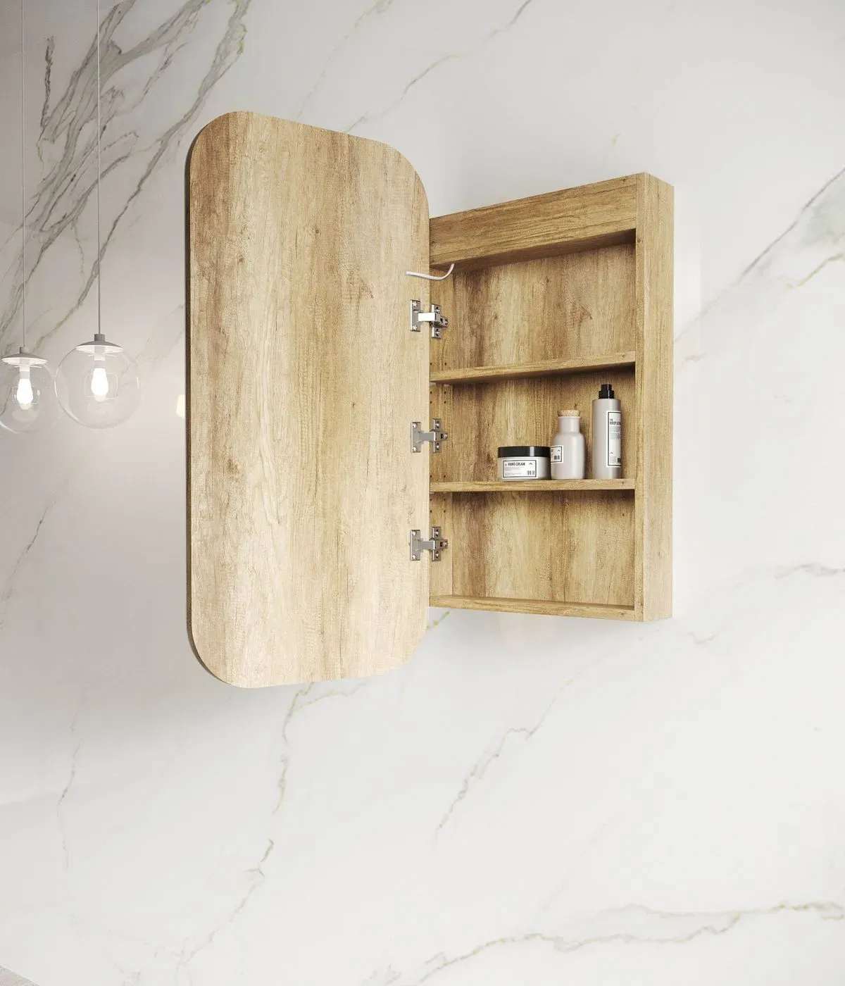 LED NEWPORT SOFT SQUARE SHAVING CABINET
