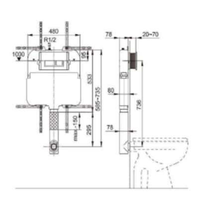 TOTO AXENT Consealed Cistern without Frame
