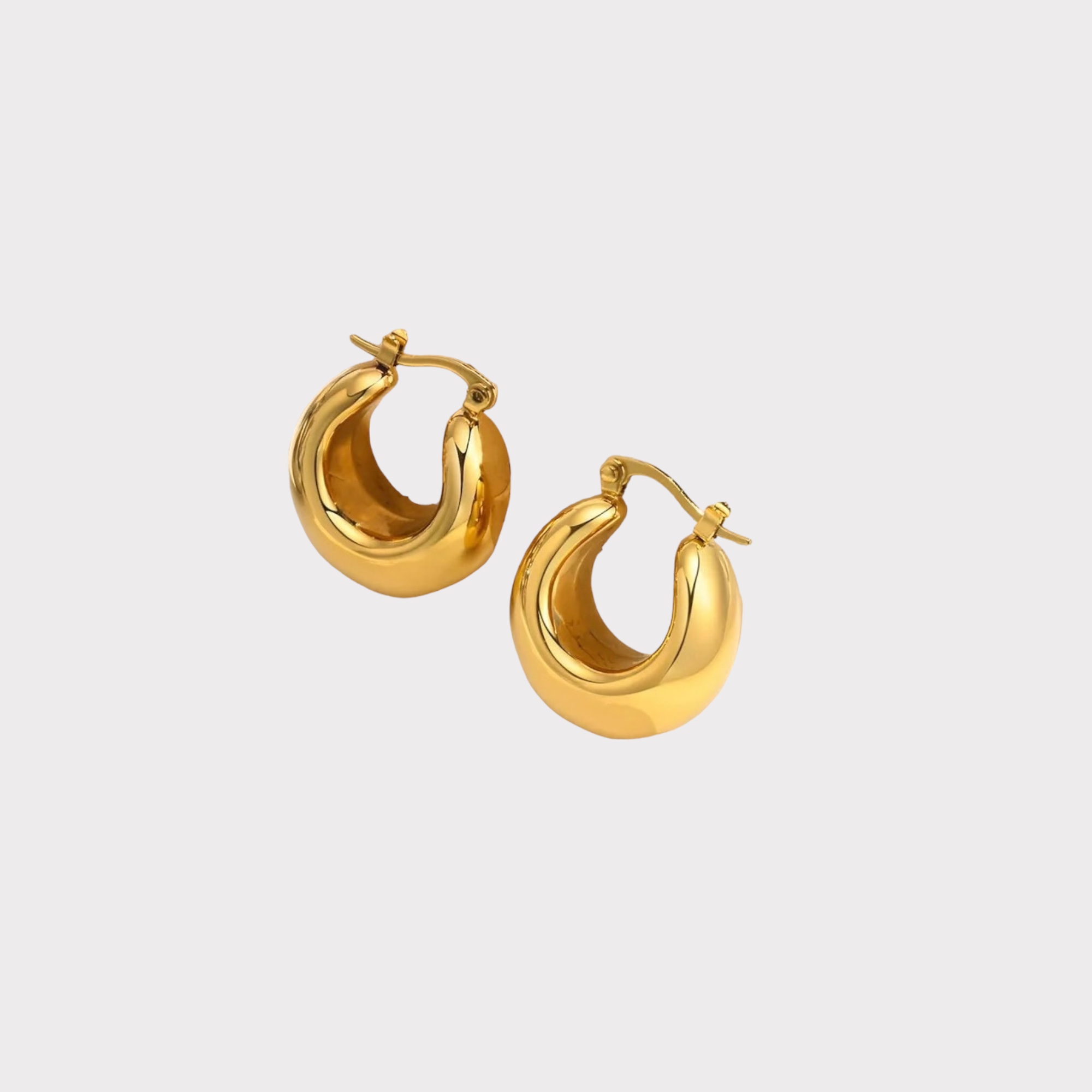 Lyra Chunky Gold Hoop Earrings
