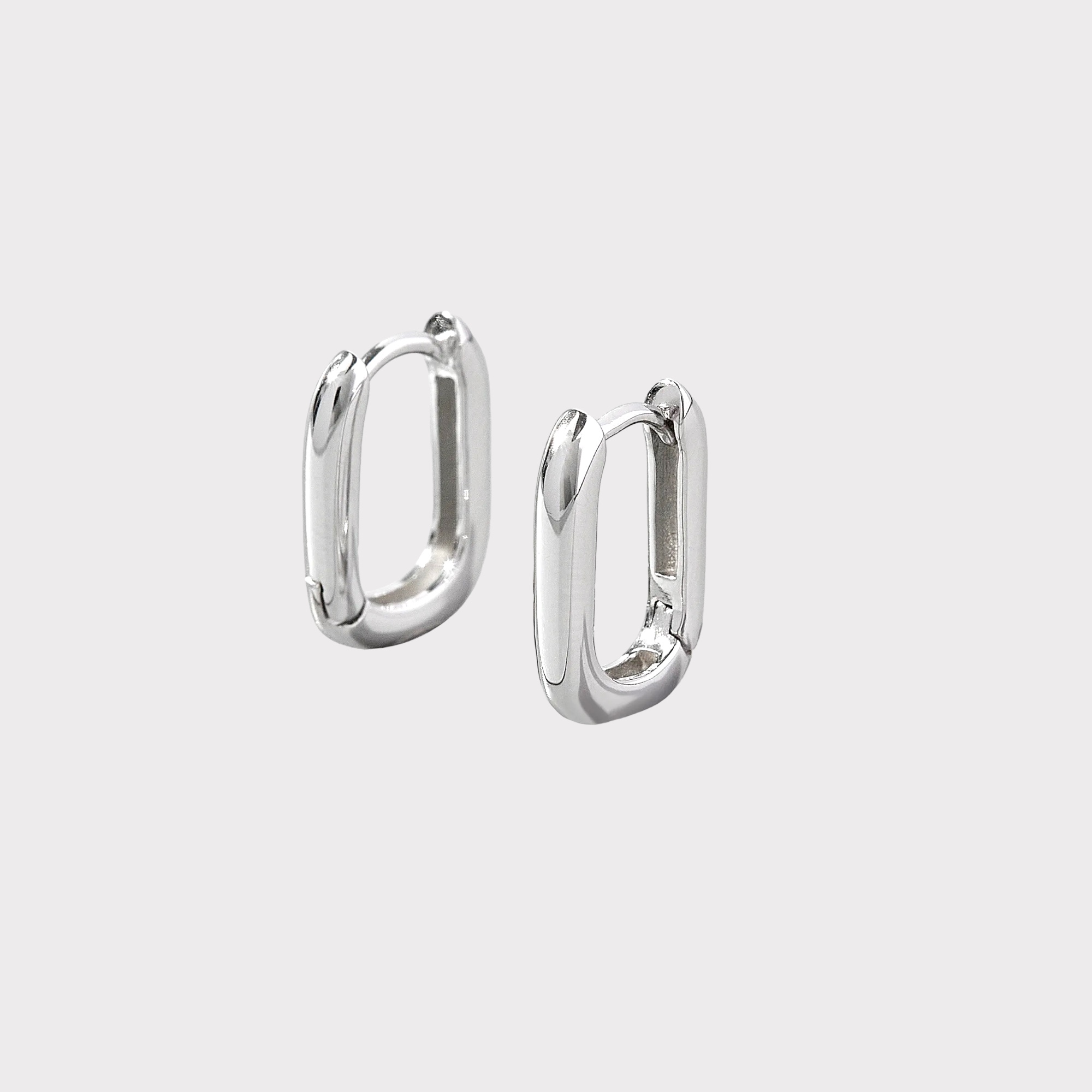 Ethos Oval Silver Earrings