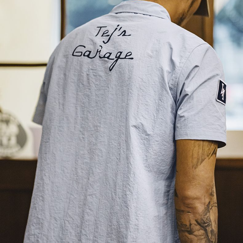 美式復古速度與激情同款古巴領襯衫硬漢vintage襯衣男夏