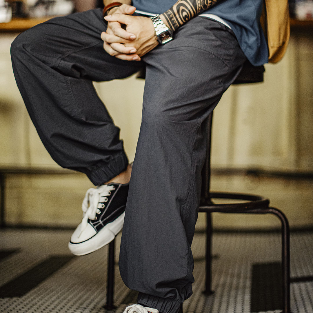 美式休閒防潑水Easypants薄款通勤束腳褲日系長褲子男秋