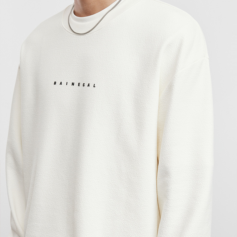 簡約字母長袖衛衣男春秋季2025新款寬鬆圓領休閒男士衛衣