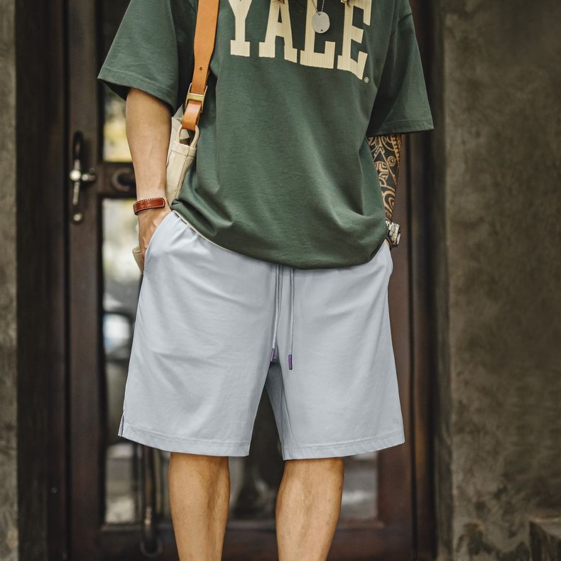 美式冰絲涼感短褲針織透氣運動跑步籃球薄款五分褲男款夏